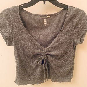 Pacsun Me to We, Medium, Grey cinch crop t-shirt